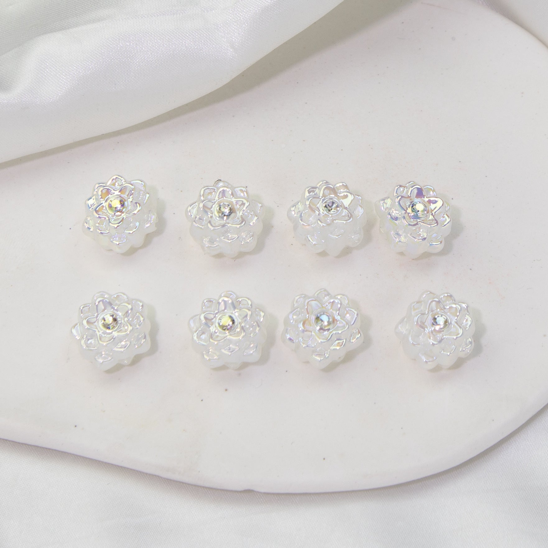 Wholesale 10pcs Simple Fashion Lotus Beads Through Hole Beads